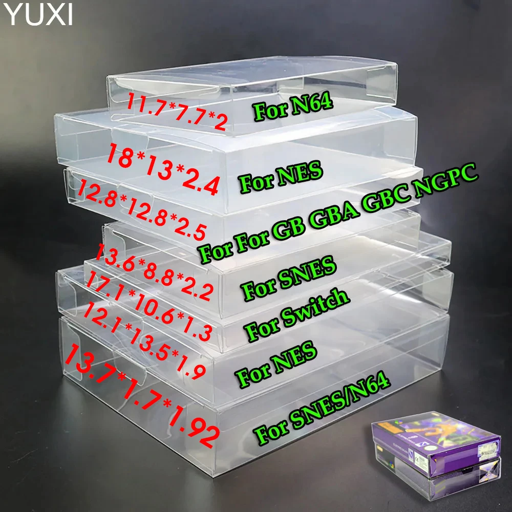 1 Stück transparente Spiel patrone Box Fall für GB GBA Gbc NPC Switch Cib Spiele durchsichtige Kunststoff Pet Protector Box für N64 NES Snes Image