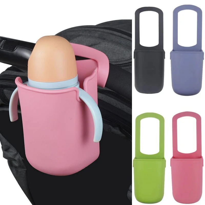 Multifunktion aler Silikon becher halter für Kinderwagen Universal Milch flasche Aufbewahrung tasche Fahrrad Kinderwagen Wasser becher halter Image
