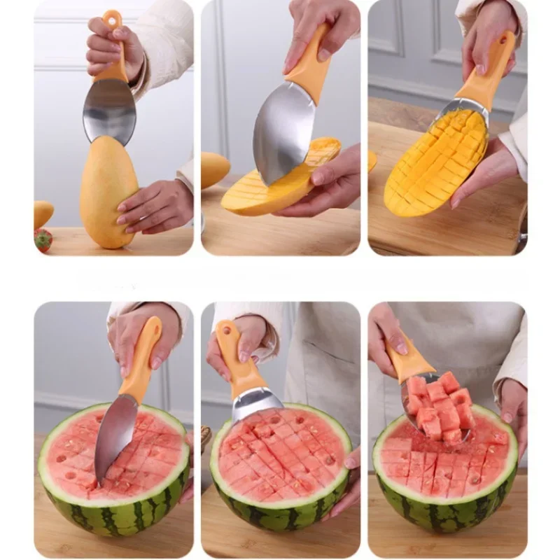 Multifunktionale Obst Schäl Löffel Mango Fleisch Separator Cutter Küche Gadgets Obst Wassermelone Schneiden Graben Gadgets Image
