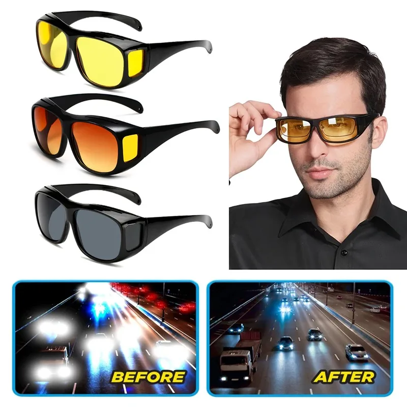 Auto Nachtsicht Fahren Gläser Universal Motorrad Fahrrad Anti-Glare Sicherheit Fahrer Brille UV Schutz Sonnenbrille Brillen Image