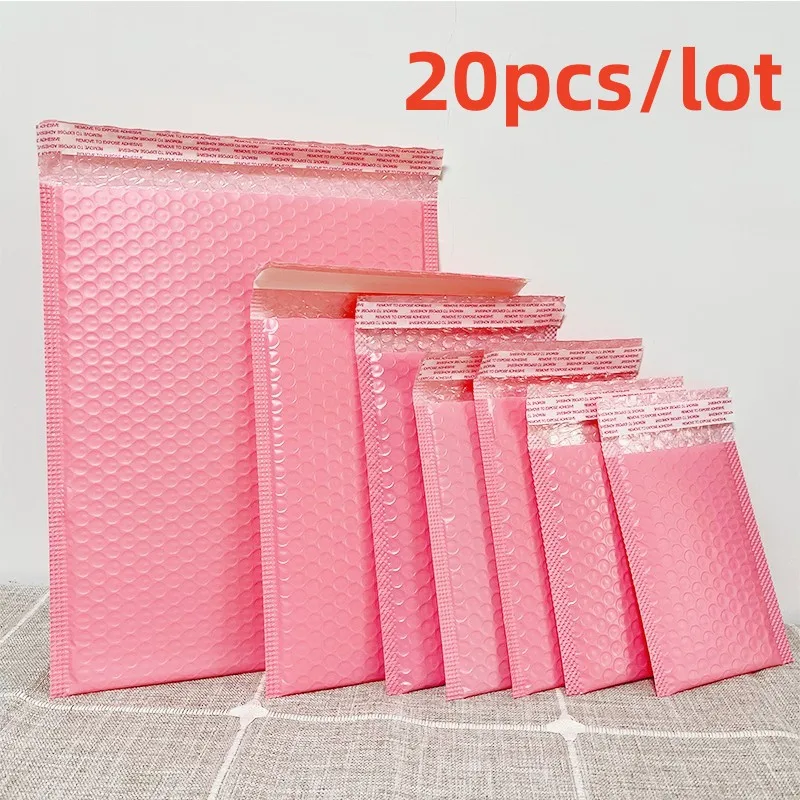 20 stücke Bubble Mailer rosa Poly Bubble Mailer selbst versiegeln gepolsterte Umschläge Geschenkt üten schwarz/blau Verpackung für kleine Unternehmen Image