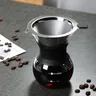 Cafetière en verre réutilisable cafetière manuelle filtre à café en acier inoxydable cafetière