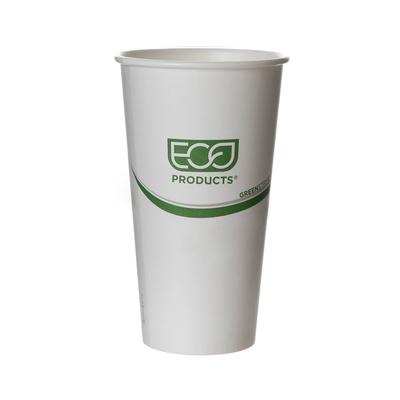 Eco Products EP-BHC20-GS GreenStripe 20 oz Disposable Hot Cup - PLA, Printed, White, Biodegradable