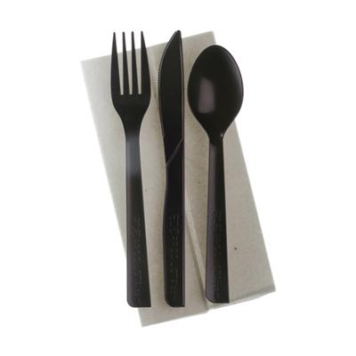 Eco Products EP-S115 BlueStripe Disposable Cutlery Set - Polystyrene, Black