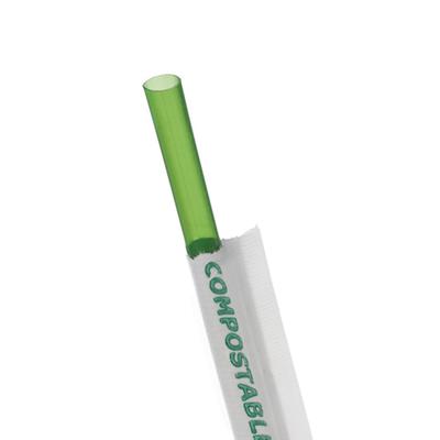 Eco Products EP-ST772 7 3/4" Wrapped Straws - PLA, Green, Case of 9600
