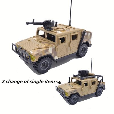 Puzzle Assembled Building Blocks Toy Model, Car Desert Yellow Car Assembly Toy Model, Military Building Blocks For Children, Halloween/thanksgiving Day/christmas Gift