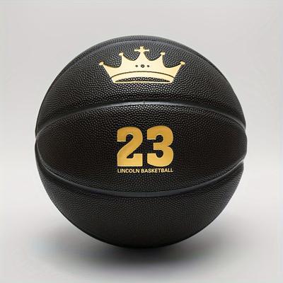 "TEMU 1pc For Basketball - Size 7, Black With & ""23"" Design, Pu Material, Ideal For Indoor & Outdoor Play, Perfect Gift For Valentine's, Thanksgiving, New Year, Father's Day"