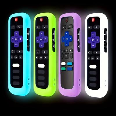 TEMU 4-pack Luminous Silicone Remote Covers For Tv, Universal Protective Sleeves For Tcl Hisense Streaming Devices, No Battery Needed,