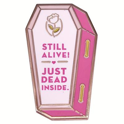 Pink Coffin Enamel Pin Fashion Metal Badge