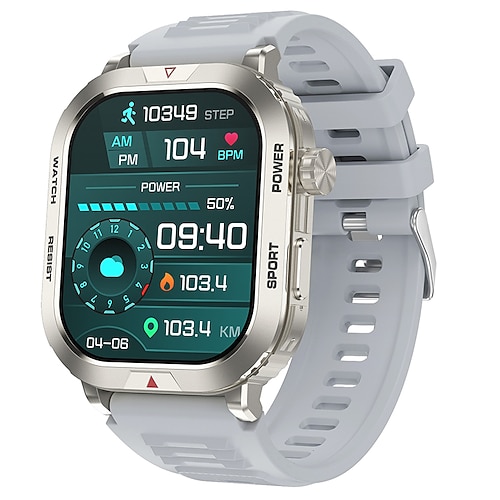 Smart Watch 2,01 Zoll Smartwatch Fitness Laufuhr Bluetooth Schrittzähler Anruf-Erinnerung Aktivitäts-Tracker für Android iOS Frauen Männer Freisprechanrufe Wasserdicht Medienkontrolle Image