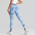 Per donna Pantaloni da yoga Leggings da yoga Vita Alta Pilates Allenamento in Palestra Allenamento Collant Tinta a nodi Nero Arancione Azzurro chiaro Spandex Gli sport Abbigliamento sportivo