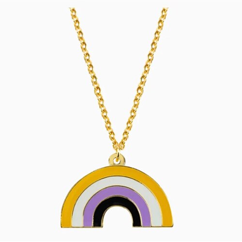 Pride Moon Regenbogen Liebe Form Anhänger Halskette Personalisierte Mode Einfache Homosexuelle Einzel Schicht Halskette Weihnachtsgeschenk Image