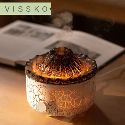 560ml Volcanic Flame Humidifiers Air Aroma Diffuser Essential Oils Humidifier Diffuser For Bedroom