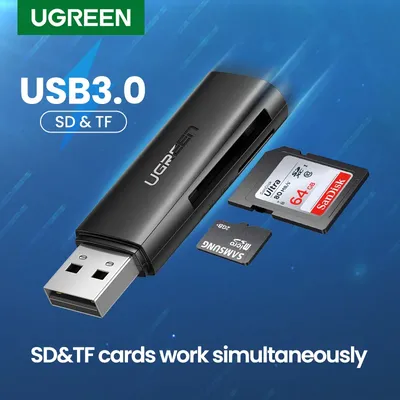 UGREEN Card Reader USB 3.0 to SD Micro SD TF Memory Card Adapter for PC Laptop Accessories Multi