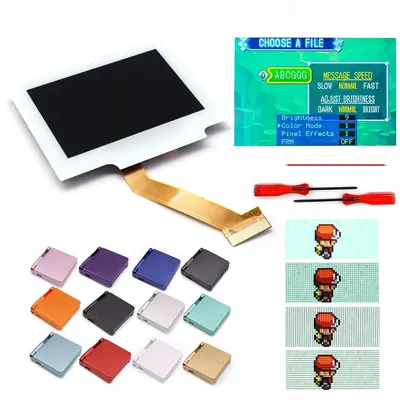 White Lens V5 Drop in IPS For GBA SP LCD Kits Screen for Gameboy Advance SP Pre-laminated Glass Len New Case UV Housing Shell