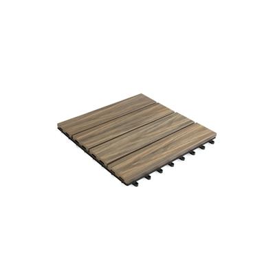 KARAT Klickfliese Terrassenfliese "Mix Teak" - 30 x 30 cm - Für Innen und Außen geeignet - Witterungsbeständig