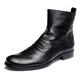 jonam Men's Shoes Men Boots Leather Zipper Retro Style Badge Embroidery Ankle Army Knights Boots Man Footwear Zapatos De Hombre Cowboy Boots (Color : Schwarz, Size : 9.5 UK)