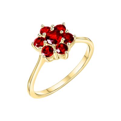 Fingerring VIVANCE "333/- Gelbgold glanz Granat" Gr. 52, gelb (gelb, rot), Fingerringe, Damen, 052 (16,6), Gold Image