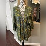 Lularoe Tops | Lularoe Size Large Green Paisley Print Kimono | Color: Green/Yellow | Size: L