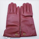 Coach Accessories | Coach Horse And Carriage Plaque Sheep Geniue Leather Wool Tech Gloves Xs/Xxs | Color: Gold/Red | Size: Xs/ Xxs