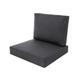 PillowPrim Cushion Set for Rattan/Wicker Chair, Backrest Seat, Seat Cushion, Outdoor Seat Cushion, Garden Chair, Seat Cover Rattan Chair, 60 x 55 x 40 cm - Black
