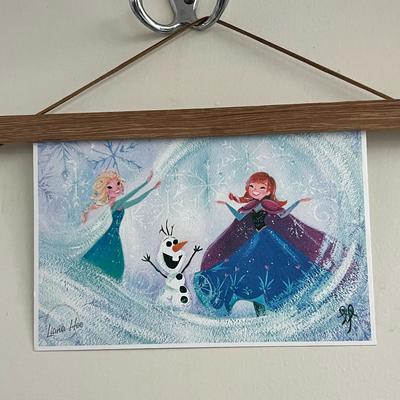 Disney Art | Liana Hee Art Disneyland Passholder Exclusive Gift Art Card - Frozen | Color: White | Size: 8” 7/8 By 5” 7/8