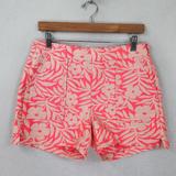J. Crew Shorts | J Crew Shorts Womens 2 Pink Cream Floral Tropical Chino Flat Front Beach Casual | Color: Pink | Size: 2