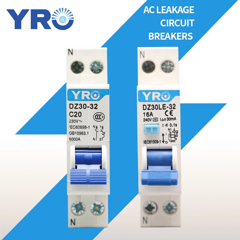 AC MCB 1P 230V 10A 16A 20A 25A 32A RCBO 1P+N Fehlerstromschutzschalter Differenzialschalter Sicherheitsschalter DZ30LE-32 Image