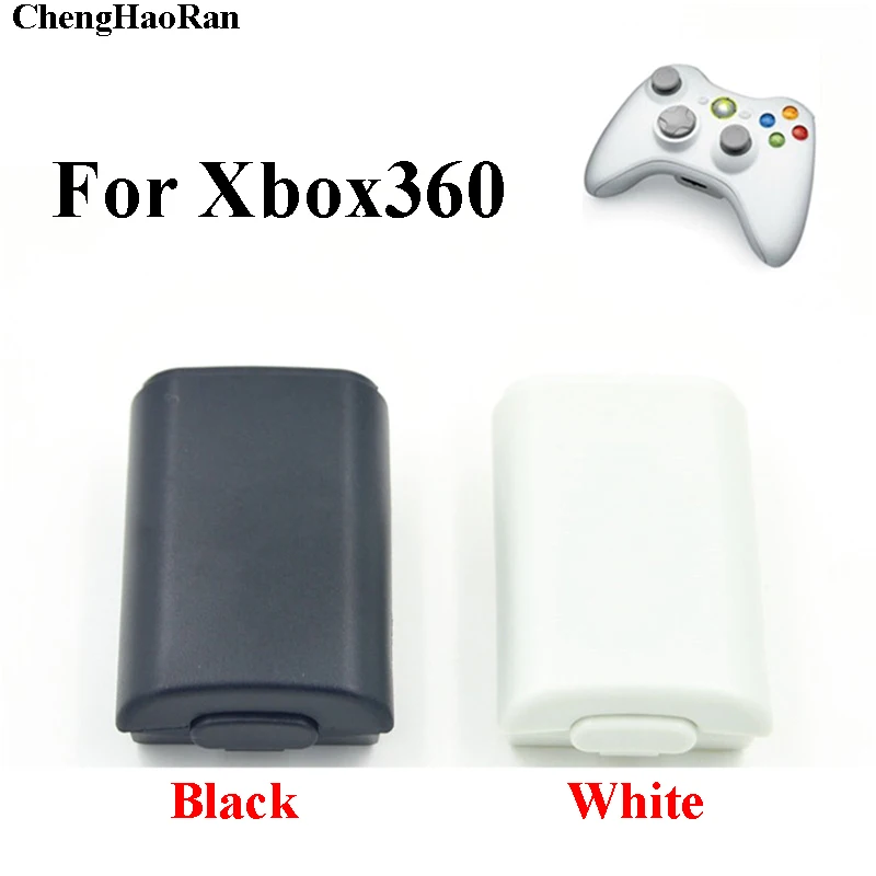ChengHaoRan Neue Gehäusehülle Schwarz/Weiß Rückabdeckung Wiederaufladbarer Batteriehalter AA-Batterie Spielzubehör für Xbox360 Image