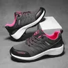 Retro hand gefertigte Leder Wanderschuhe für Frauen 2024 schwarz Anti-Rutsch-Wanderschuhe geeignet