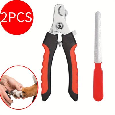 TEMU 2pcs Pet Nail Scissors Set Dog And Cat Nail Clippers For Small, Medium And Large Size Pets Supplies