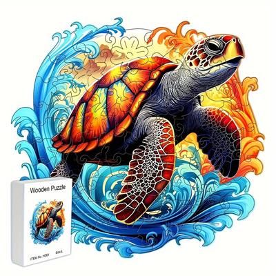Christmas Wooden Colorful Turtle Gift Box, Exquisite Gift Irregular Shape Gift, Adult Cool Unique Gift Family Interactive Difficult