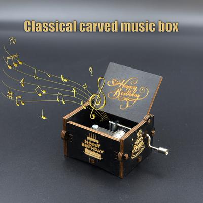 TEMU Vintage Hand-cranked Wooden Music Box - 