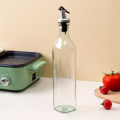 TEMU 1pc, Oil Bottle, Glass Oil Dispenser Bottle, Leak-proof Oil Pot, Olive Oil Bottle, Seasoning Bottle, Vinegar Bottle, Condiment Container For Kitchen Outdoor Bbq Camping Picnic, Kitchen Supplies