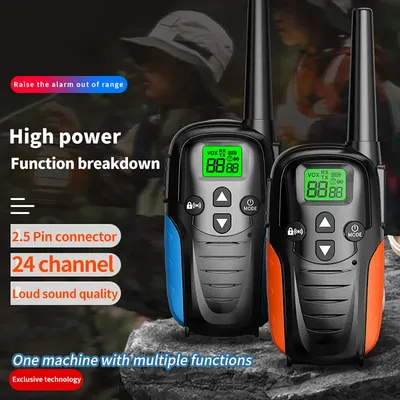 2PCS Kids Portable Outdoor Children Two Way Radio 6KM Receiver Walkie-Talkie Radio Comunicador Toys For Boys Girls PMR446
