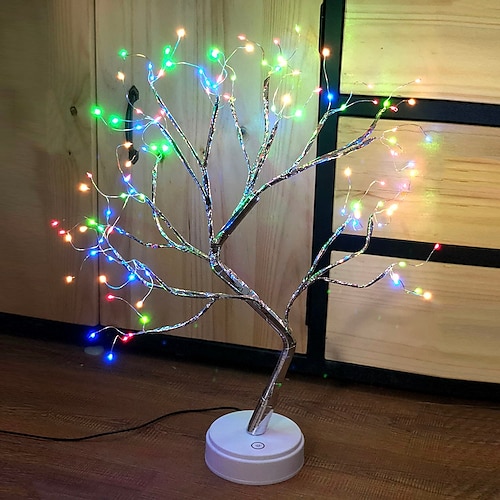 Tisch Bonsai Baumlicht 108 LED Lichter Baumlampe Dekorative LED Schimmerbaum für Desktop Nachttisch Innenraumdekoration Muttertagsgeschenk Image