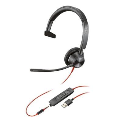 Headset »Blackwire 3315« monaural USB-A / 3,5 mm schwarz, Poly