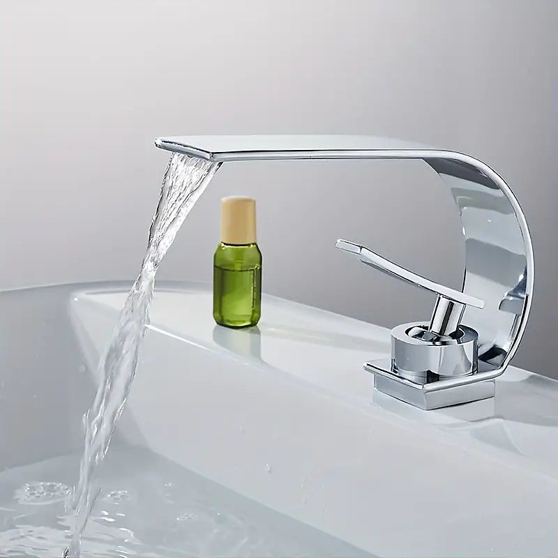 Bathroom Sink Faucet - Waterfall Electroplated Centerset Single Handle One HoleBath Taps