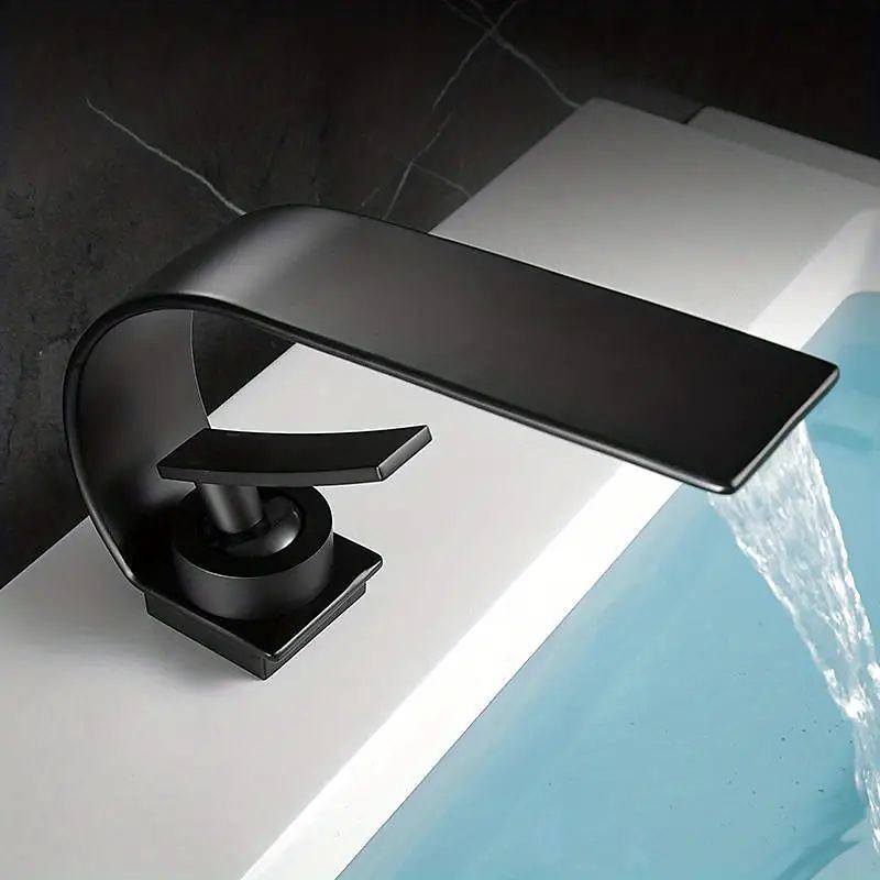Bathroom Sink Faucet - Waterfall Electroplated Centerset Single Handle One HoleBath Taps
