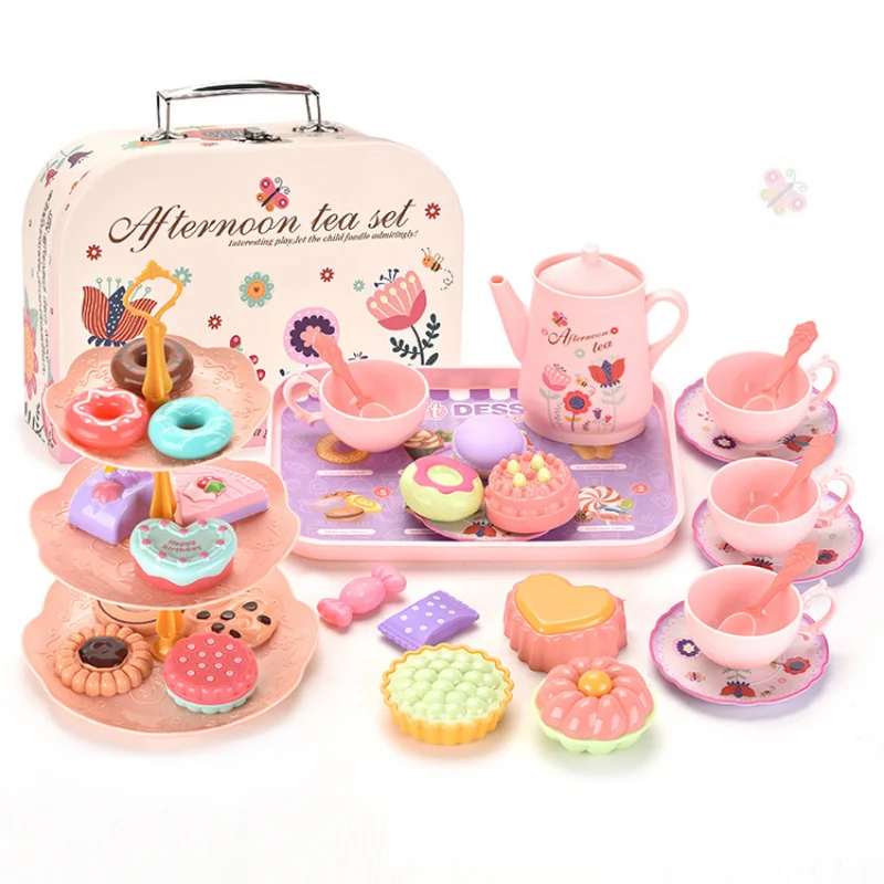 Bricolage Simulation thé nourriture gâteau ensemble jouer maison cuisine après-midi thé jeu jouets cadeaux semblant jouer jouet pour enfants enfants filles cadeau