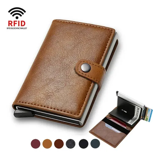 RFID Kohle faser Kreditkarten halter kleine Smart Wallet Kreditkarten für Mann Metall Karten inhaber