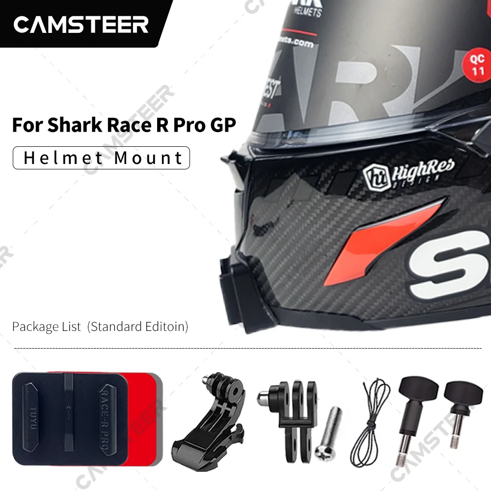 Shark race r pro gp angepasste motorrad helm kinn halterung für gopro12 11 10 9 insta360 x4 x3 ace pro dji action3/4 kamera Image