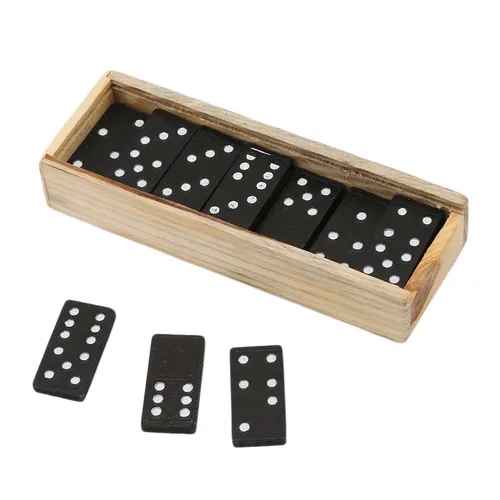 1 Satz Holz Domino Blöcke Kits Domino Brettspiele Reisen lustige Tischs piel Domino Spielzeug für