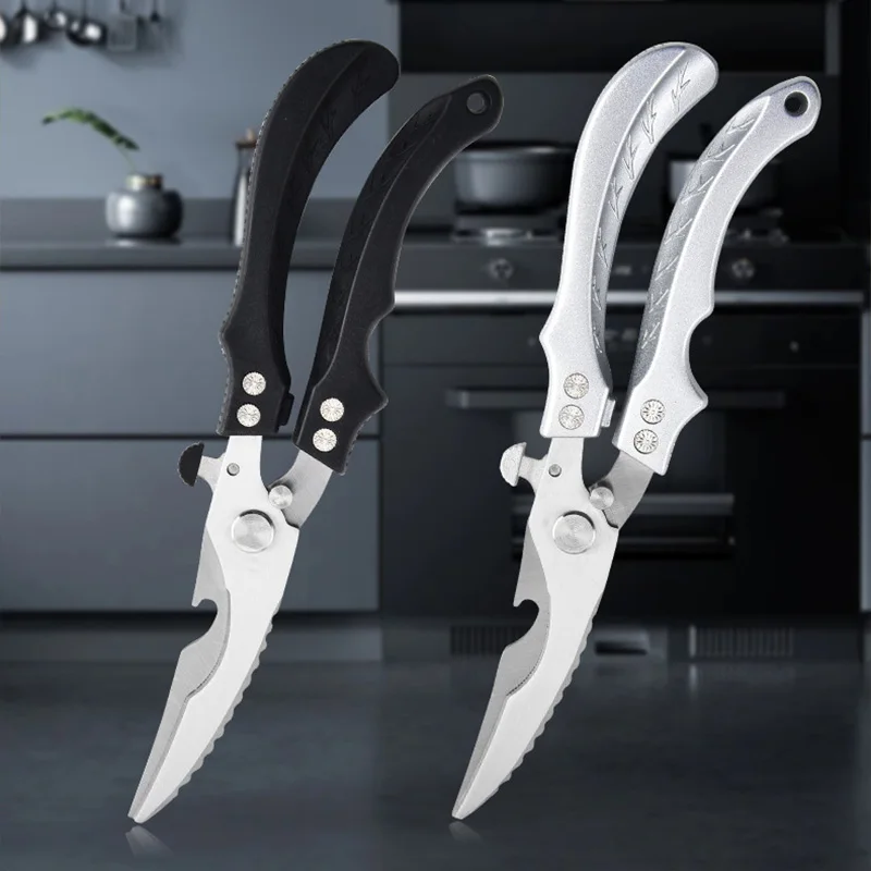 Edelstahl Huhn Knochen Schere Küche Schere Haushalt Lebensmittel Schere Fisch Huhn Ente Cutter Schere Messer Image