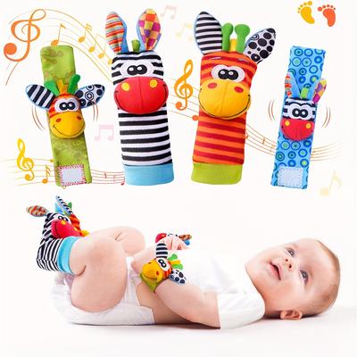 Wrist Rattles Foot Finder Rattle Sock Baby Toddler Toy, Rattle Toys, Arm Hand Bracelet Rattle, Feet Leg Ankle Socks, Present Gift For Newborn Infant Babies Boy Girl Bebe