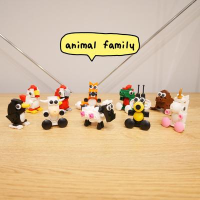 10pcs Animal Building Blocks, Cute Cartoon Animal Model Assembly Toys, Cow, Sheep, Bee, Parrot, Seal, Small Toy, Christmas Gift, Birthday Gift, Creative Gift, Desktop Decoration