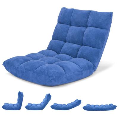 Costway 14-Position Adjustable Cushioned Floor Chair-Blue