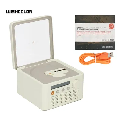 Wishcolor White for Syitren R200 Retro All-in-one CD Player Portable Bluetooth Speaker DC 5V Type-C CD Player