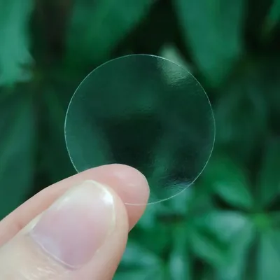 500 Pcs/roll Transparent Labels 1-1.5 Inch Business Package Seal Labels Stickers Flakes PVC Adhesive