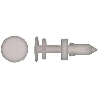 ZORO SELECT 2029PK Push-In Rivet, Dome Head, 1/4 in Dia., 11/16 in L, Nylon